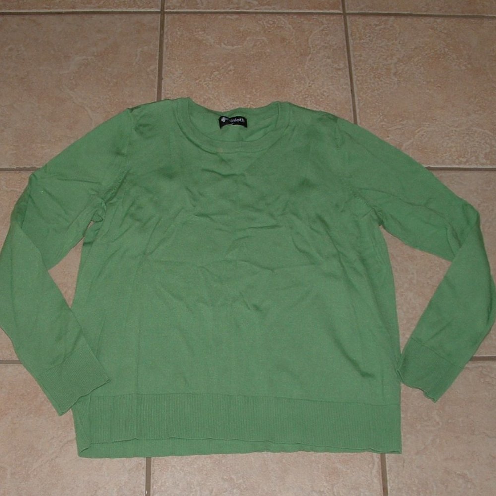 NEW Green Sz XL Casual or Dress Cotton Blend Crew Neck Sweater